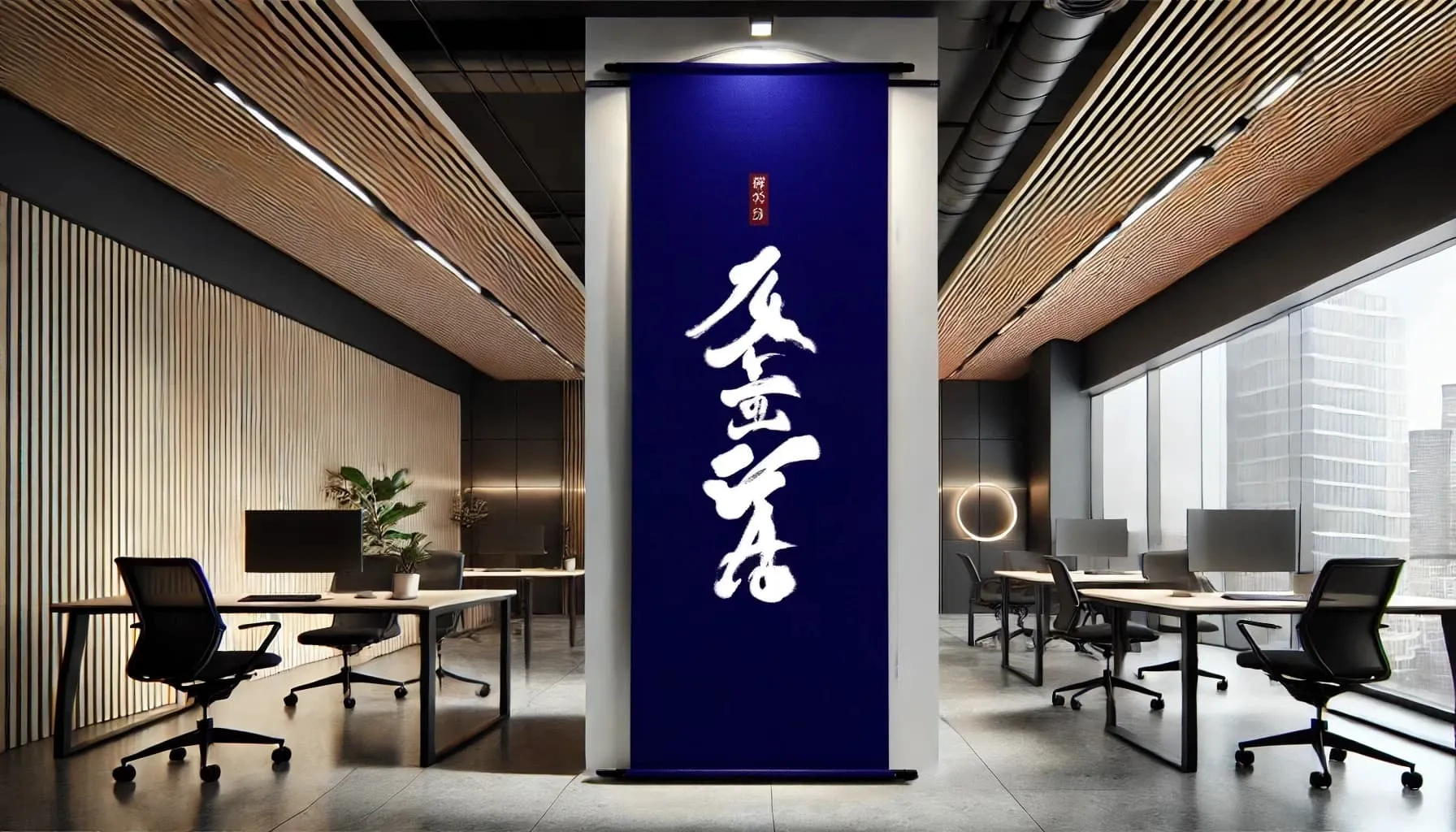 モダンなデザインの掛け軸